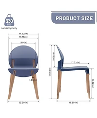 Mondawe 5-Piece Outdoor Dining Set – Square Folding Table with 4 Wood Legs and Pp Chairs