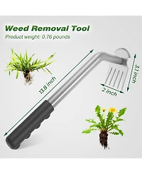 Xdovet Weed Puller Manganese Steel 5-Tine Rubber Handle Garden Tool