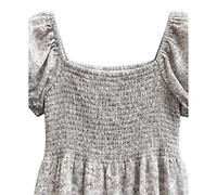 With Jules Girls' 7-16 Short-Sleeve Printed Square Neck Dress