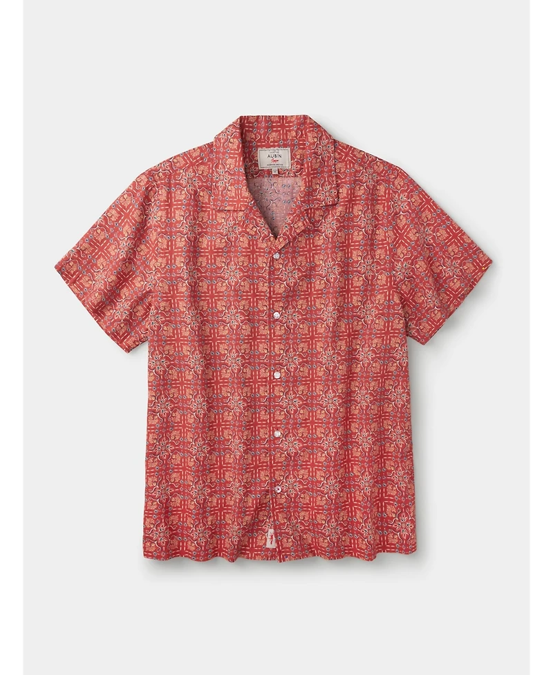 Aubin Men's Abbey Cuban Collar Short Sleeved Shirt