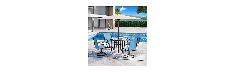 Erommy 5 Piece Patio Dining Set, Outdoor Table And Chairs Set For 4