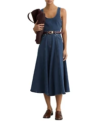 Reiss Women's Rosie Waisted Denim Midi Dress