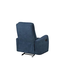 Clihome Durable Microsuede Velvet Manual Recliner with Rocker Function, Double Stitched Seam Accent Chair with Side Handle Release