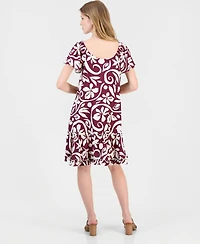 Robbie Bee Women's On-Off Shoulder Flutter-Sleeve Dress