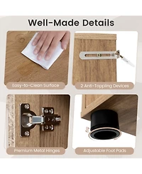 Volenca Farmhouse Bathroom Floor Cabinet with Sliding Barn Door, 59-in Tall