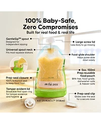 KeaBabies 12-Pack Prep Baby Food Pouch Reusable for Apple Sauce, Breastmilk, 5oz Puree Pouches Toddlers, Kids, First