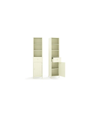 Volenca 67-in Tall Narrow Bathroom Cabinet with Fluted Door and Drawer
