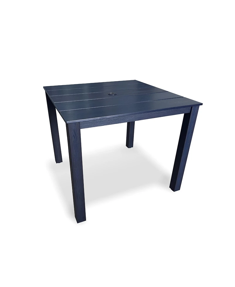 Mega Casa Hips All-Weather Outdoor Patio Dining Table with Umbrella Hole, Heavy-Duty Square Bistro Table with Aluminum Frame