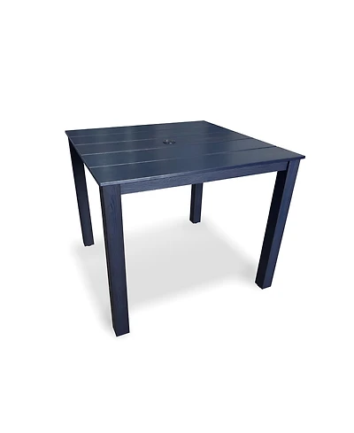 Mega Casa Hips All-Weather Outdoor Patio Dining Table with Umbrella Hole, Heavy-Duty Square Bistro Table with Aluminum Frame