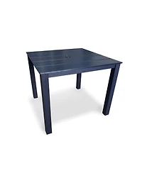 Mega Casa Hips All-Weather Outdoor Patio Dining Table with Umbrella Hole, Heavy-Duty Square Bistro Table with Aluminum Frame