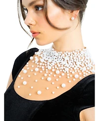 Miss Circle Women Freshwater Pearl White Gold Vermeil Studs