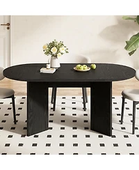 Tribesigns 63" Oval Farmhouse Dining Table for 4-6