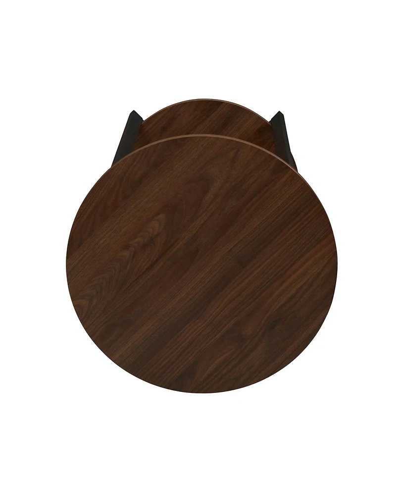Household Essentials Jamestown Round End Table with Storage Shelf