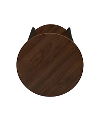 Household Essentials Jamestown Round End Table with Storage Shelf