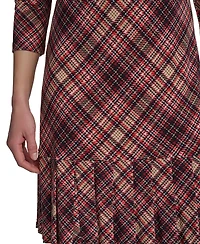 Tommy Hilfiger Women's Crewneck Pleated Hem Shift Dress