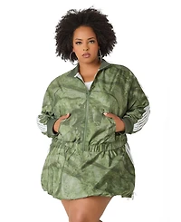 Ashley Stewart Women's Plus Camo Print Zip Front Jacket