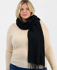 Style & Co Women's Box Check Weave Solid Feathersoft Wrap Scarf, Macy's Exclusive