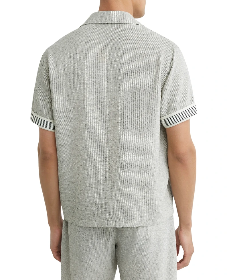 Reiss Men's Dornie Stripe Tape Printed Shirt