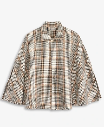 Style & Co Women's Plaid Houndstooth Topper, Macy's Exclusive