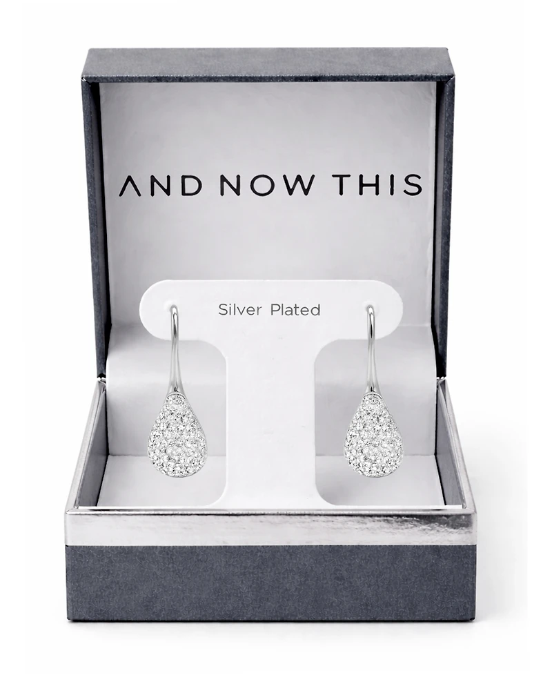 And Now This Crystal Paved Drop Wire Hook Earrings