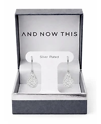 And Now This Crystal Paved Drop Wire Hook Earrings