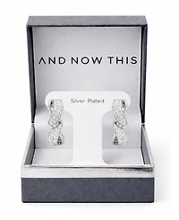 And Now This Crystal Twisted Hinged Hoop Earrings