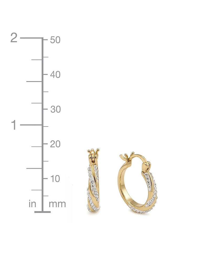 And Now This Crystal Swirl Hinged Hoop Duo Earrings