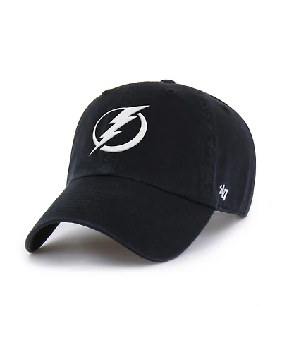 '47 Brand Men's Black Tampa Bay Lightning Logo Clean Up Adjustable Hat