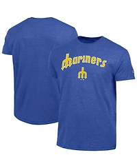 Champion Men's Royal Seattle Mariners Cooperstown Wordmark Lockup Tri-Blend T-Shirt