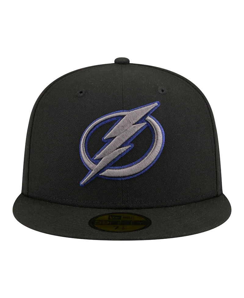New Era Men's Black Tampa Bay Lightning Color Pop 59FIFTY Fitted Hat