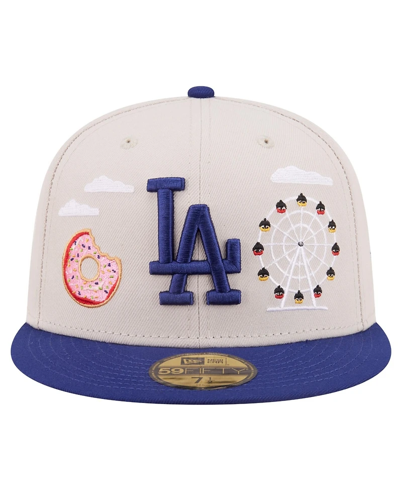 New Era Men's Khaki Los Angeles Dodgers City Icon 59FIFTY Fitted Hat