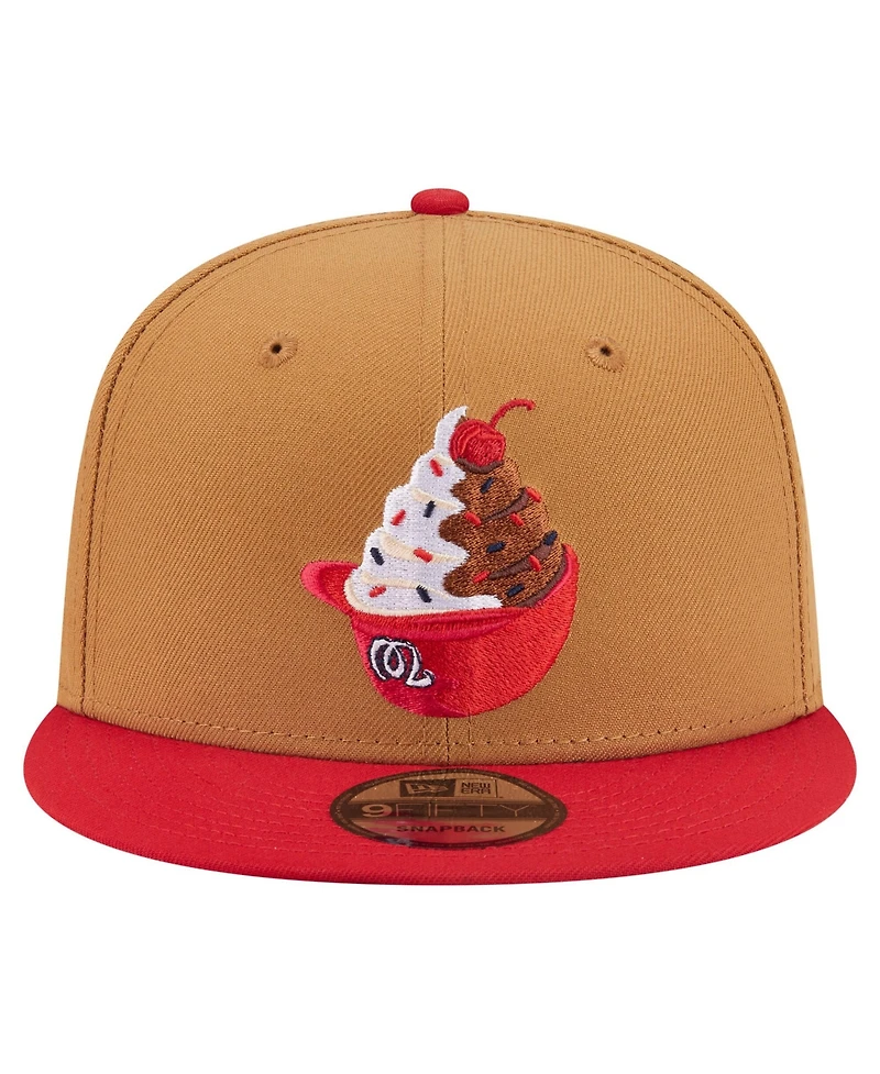New Era Men's Khaki/Red Washington Nationals Ice Cream 9FIFTY Snapback Hat