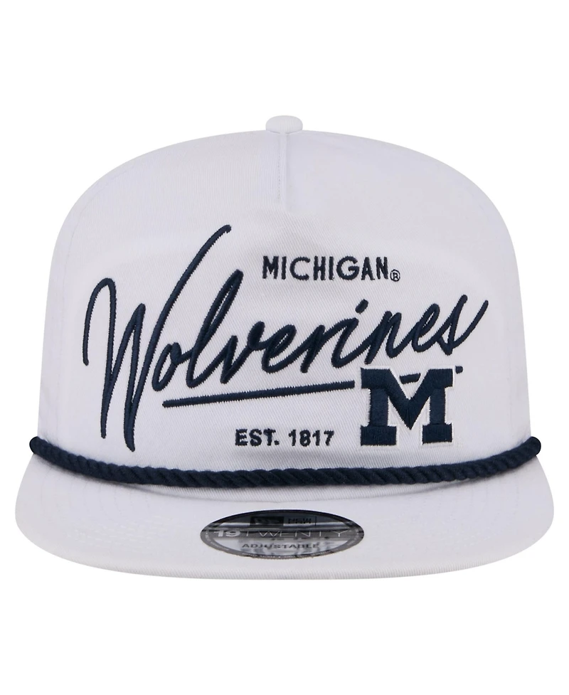New Era Men's White Michigan Wolverines Team Rope 19TWENTY Adjustable Hat