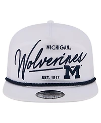 New Era Men's White Michigan Wolverines Team Rope 19TWENTY Adjustable Hat