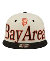 New Era Men's Cream San Francisco Giants Oversized Slogan 9FIFTY Snapback Hat
