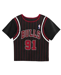 Mitchell & Ness Preschool 2-Pack Dennis Rodman Black Chicago Bulls Play by Place T-Shirt and Shorts