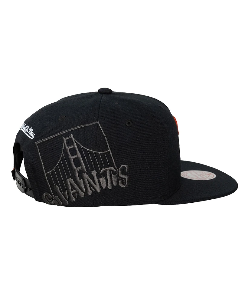 Mitchell & Ness Men's and Women's Black San Francisco Giants Side Logo Snapback Hat