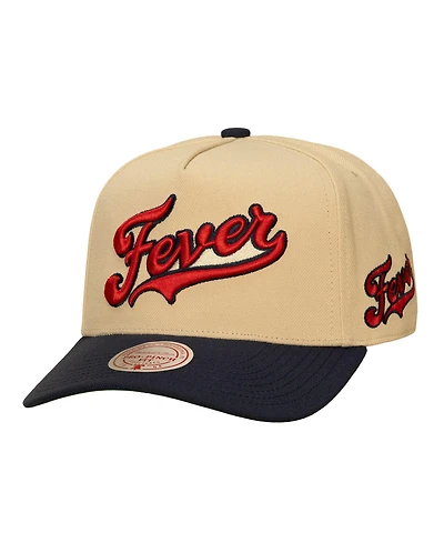Mitchell & Ness Men's and Women's Khaki/Navy Indiana Fever Pro Pinch Snapback Hat