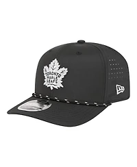 New Era Men's Black Toronto Maple Leaf's Sport Vented 9SEVENTY Rope Adjustable Hat