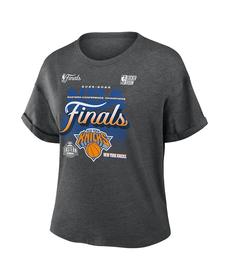 Fanatics Women's Charcoal New York Knicks 2026 Nba Eastern Conference Champions Locker Room Tri-Blend T-Shirt