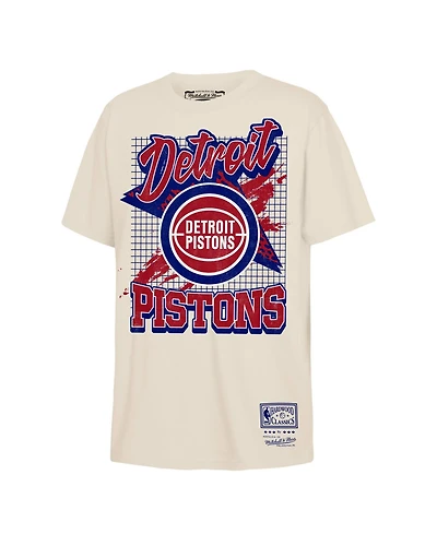 Mitchell & Ness Big Boys and Girls Natural Detroit Pistons Hardwood Classics Retro Vibe T-Shirt