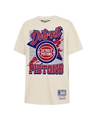 Mitchell & Ness Big Boys and Girls Natural Detroit Pistons Hardwood Classics Retro Vibe T-Shirt