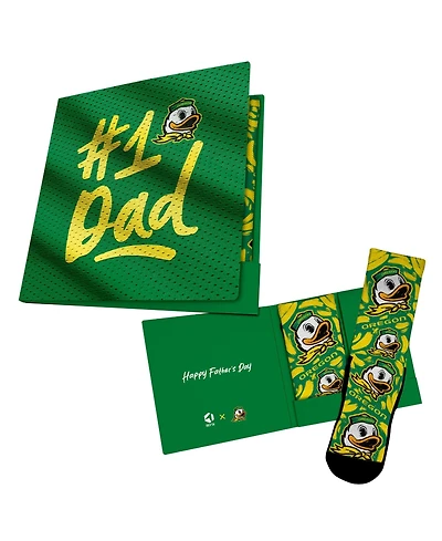 Rock Em Socks Men's and Women's Green Oregon Ducks 1 Dad Gift Card Socks