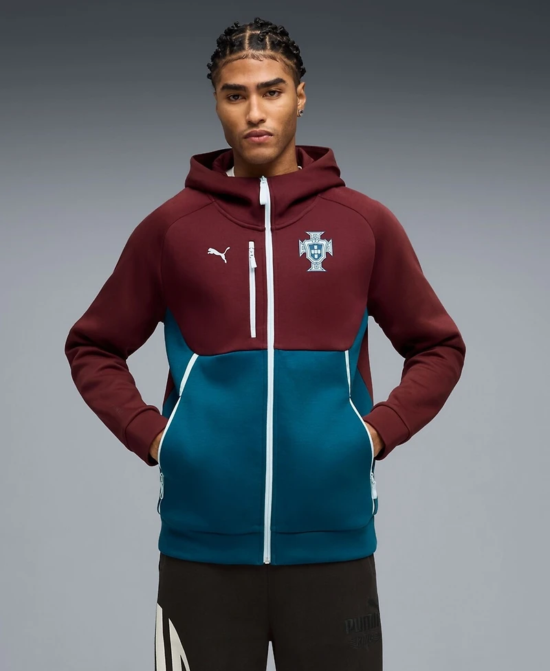 Puma Men's Maroon Portugal National Team Tech Full-Zip Hoodie