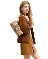 Coach Barrel Kisslock Small Signature Jacquard Slim Shoulder Bag