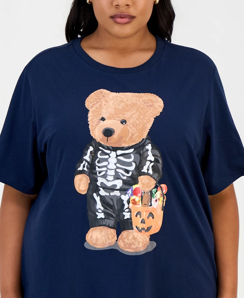 Grayson Threads, The Label Trendy Plus Trick-Or-Treat Teddy Bear Graphic T-Shirt