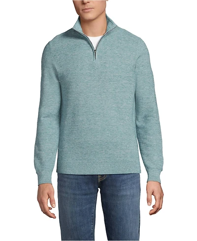 Lands' End Men's Long Sleeve Summer Weight Quarter Zip