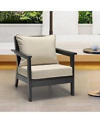 WestinTrends Water Repellent Outdoor 2-Piece Deep Set Patio Seat Back Chair Cushions, 25" x