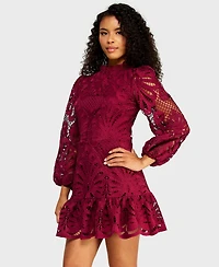 Alex & Sophia Women's Mock Neck Short Dress