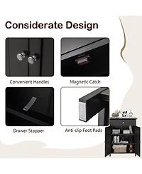 Volenca Bathroom Floor Cabinet Freestanding Storage Organizer with 2 Doors